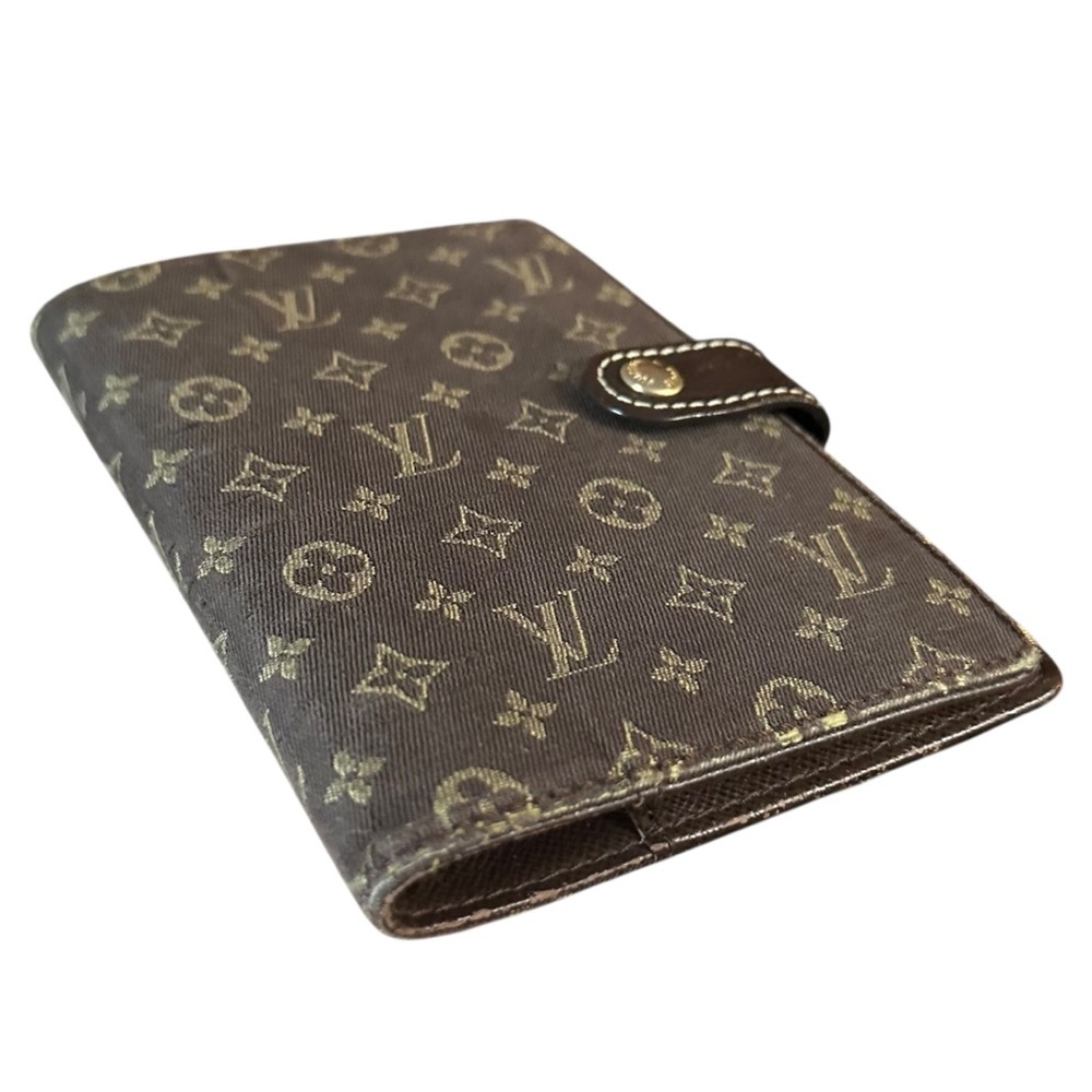 Louis Vuitton Brown Mini Lin Monogram Agenda PM Passport Journal Organizer - Picture 10 of 12